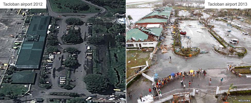 Before and after - Airport in Tacloban