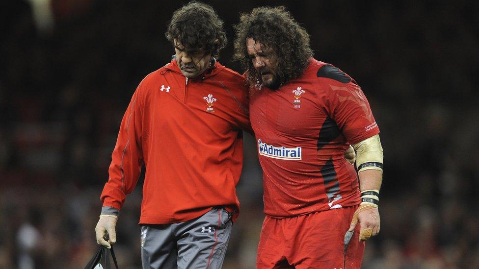 Wales prop Adam Jones limps off against South Africa