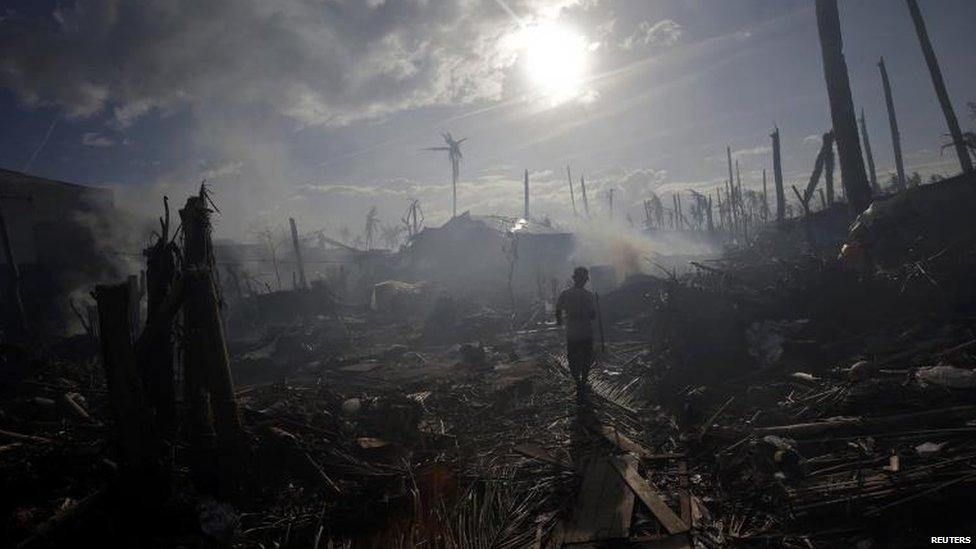 Typhoon aftermath in Tolosa, Philippines, 16 Nov