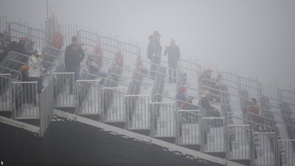 Fog delayed the start of first practice for the United States Grand Prix.