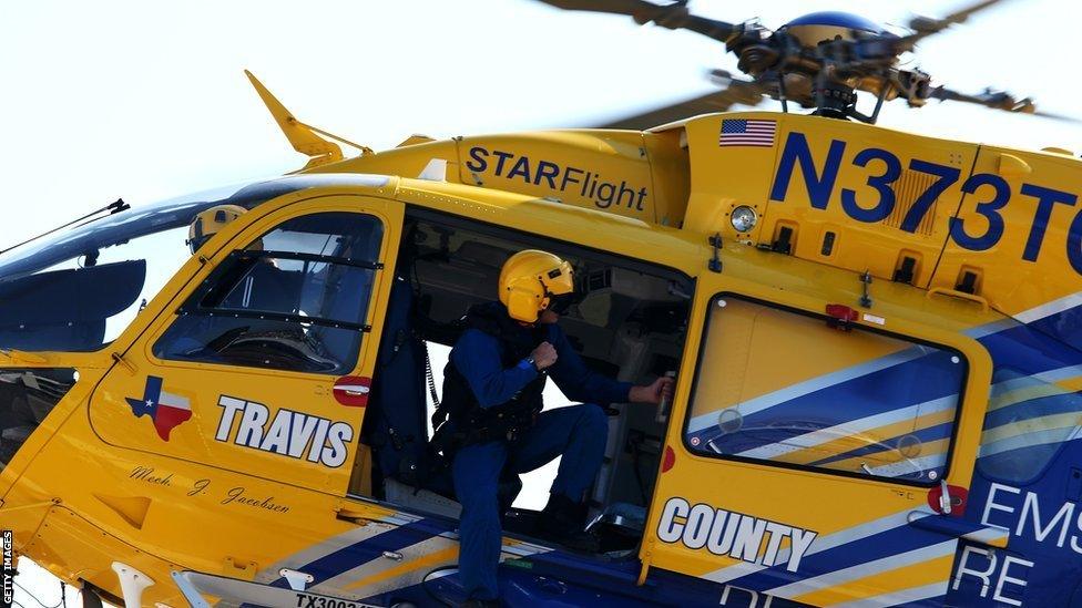 The medical helicopter was delayed in getting to the Circuit of the Americas for first practice