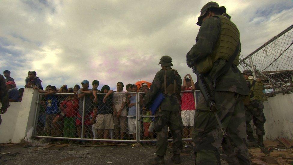 Airport in Tacloban, a city devastated by Typhoon Haiyan, in Leyte, central Philippines