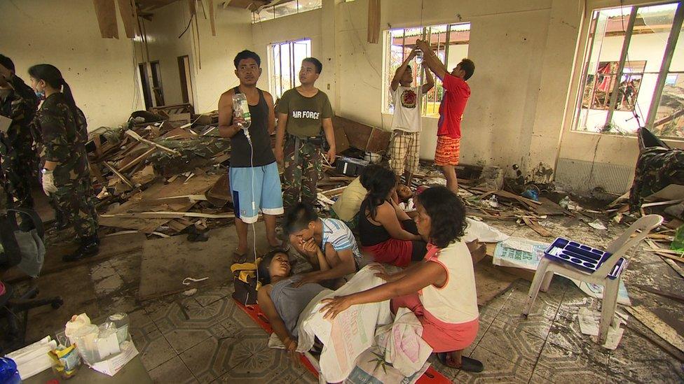 Makeshift maternity ward in Tacloban, a city devastated by Typhoon Haiyan, in Leyte, central Philippines