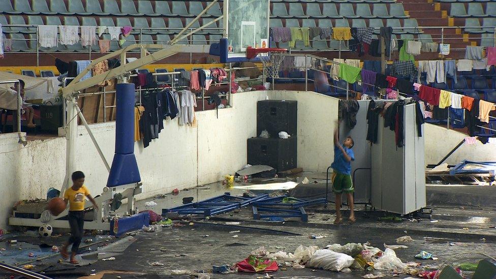 The Astrodome convention centre in Tacloban, a city devastated by Typhoon Haiyan, in Leyte, central Philippines