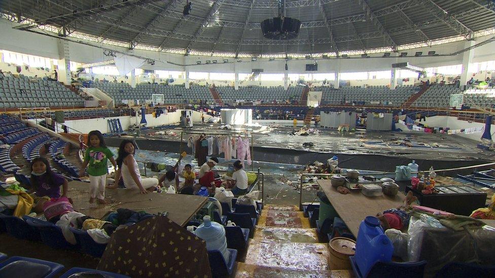 Astrodome convention centre in Tacloban, a city devastated by Typhoon Haiyan, in Leyte, central Philippines