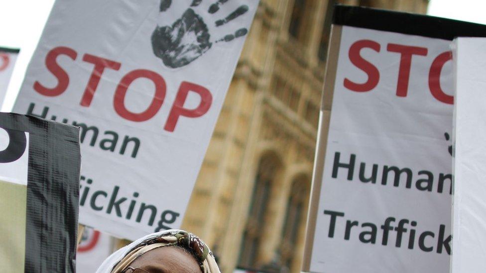 Demo outside parliament on Anti-slavery Day 2013