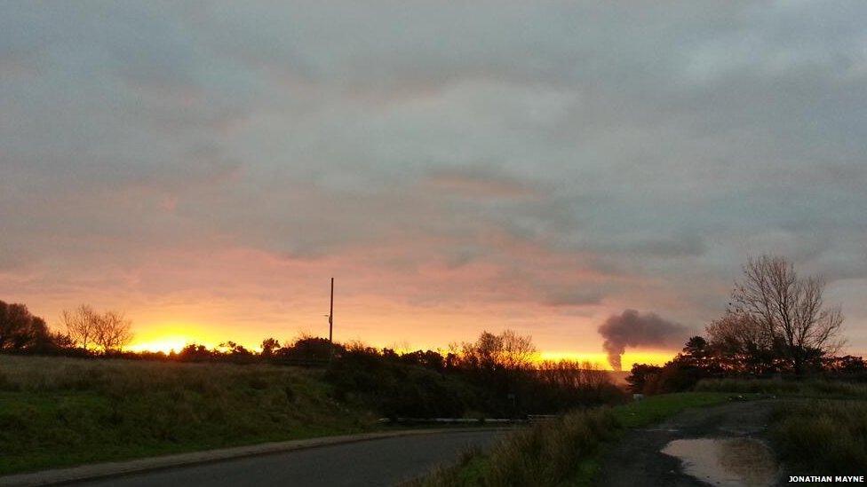 This was the view from Bryncethin Common seven miles away