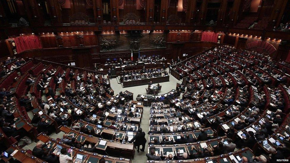 A general view shows the Lower House of Parliament in Rome