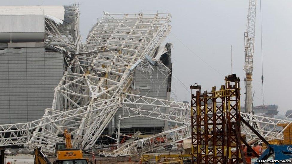 Accident site at Sao Paulo's Arena Corinthians. Photo: 27 November 2013