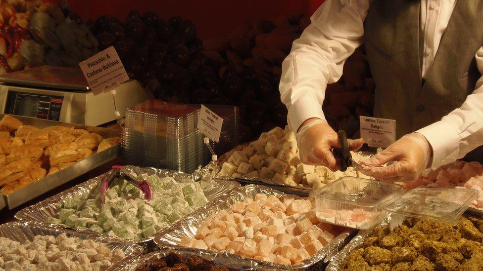 Victorian man serving Turkish Delight