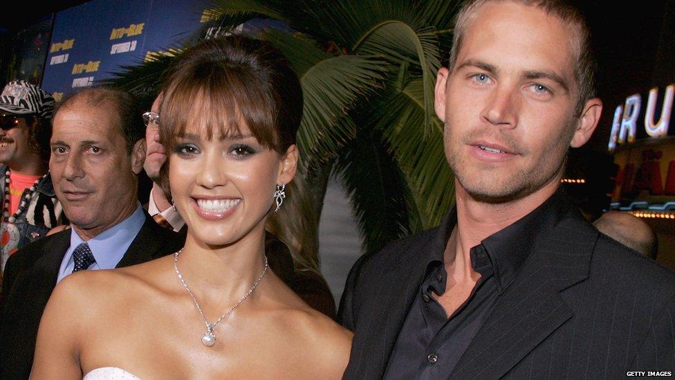 Paul Walker and Jessica Alba at the premiere of Into the Blue