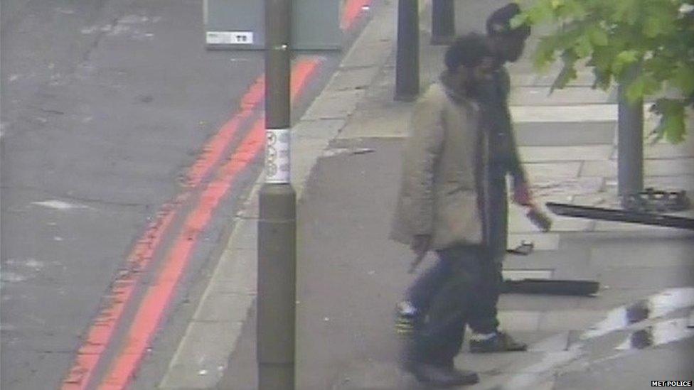 Michael Adebolajo walking back to the south footpath of Artillery Place