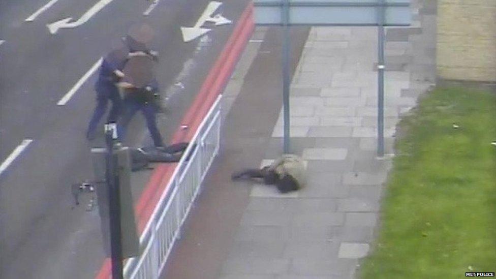 Michael Adebolajo and Michael Adebowale on the ground