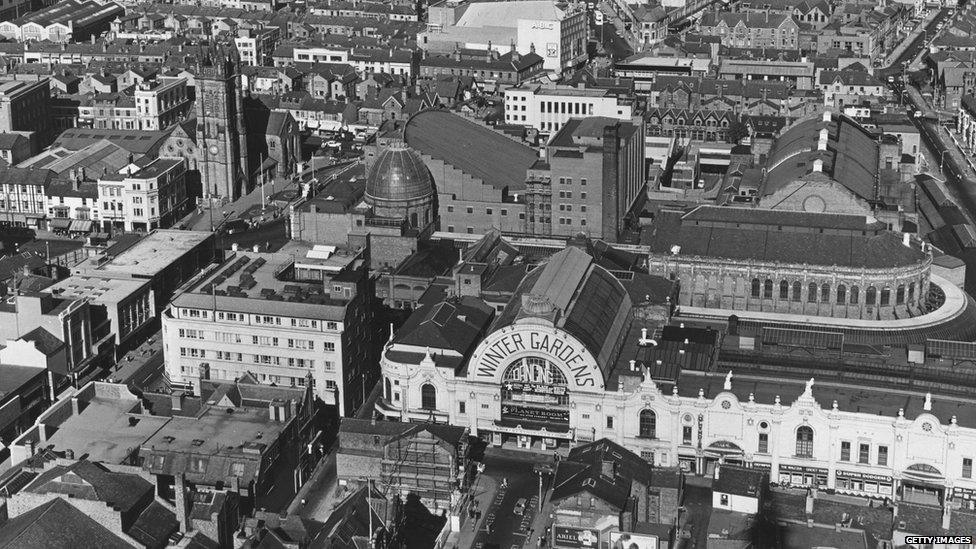 Aerial view of the Winter Gardens