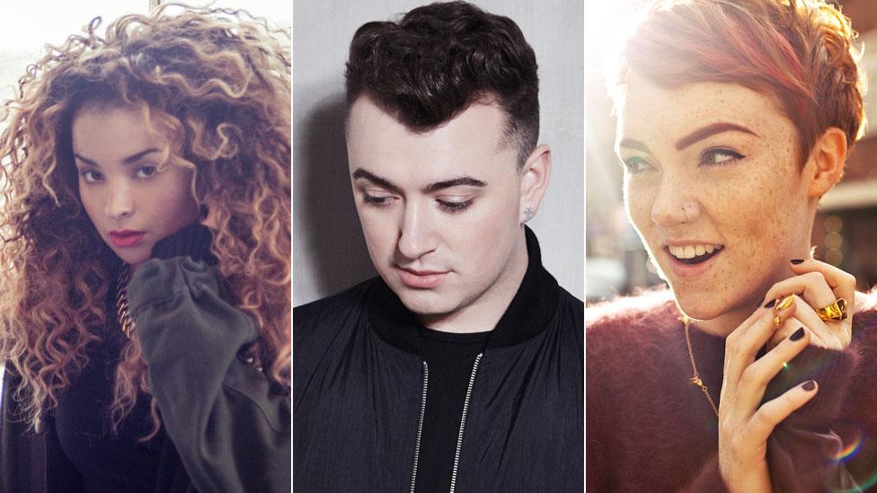 (Left-right) Ella Eyre, Sam Smith, Chloe Howl