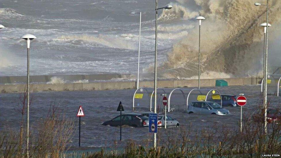 New Brighton Beach hit with waves