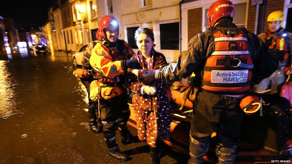 Woman in rescued on the High Street in Boston