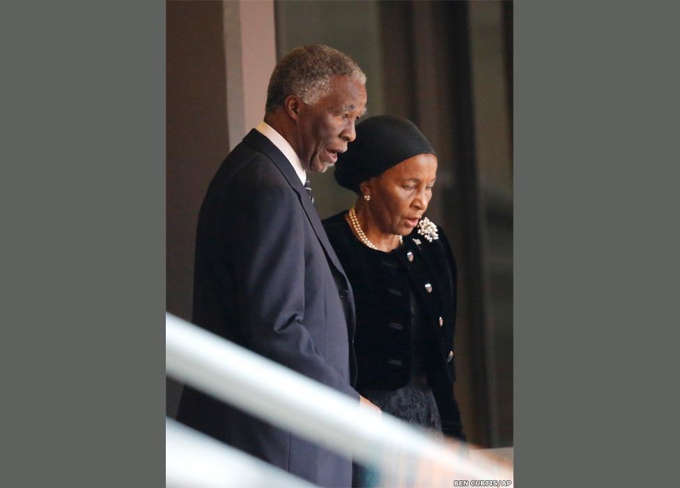 Former South African president Thabo Mbeki and his wife Zanele