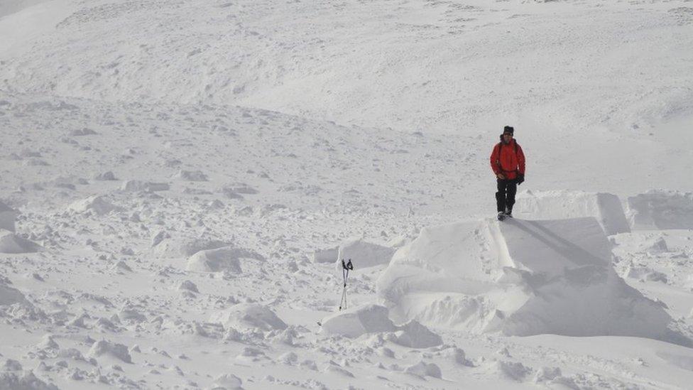 Avalanche debris in Southern Cairngorms