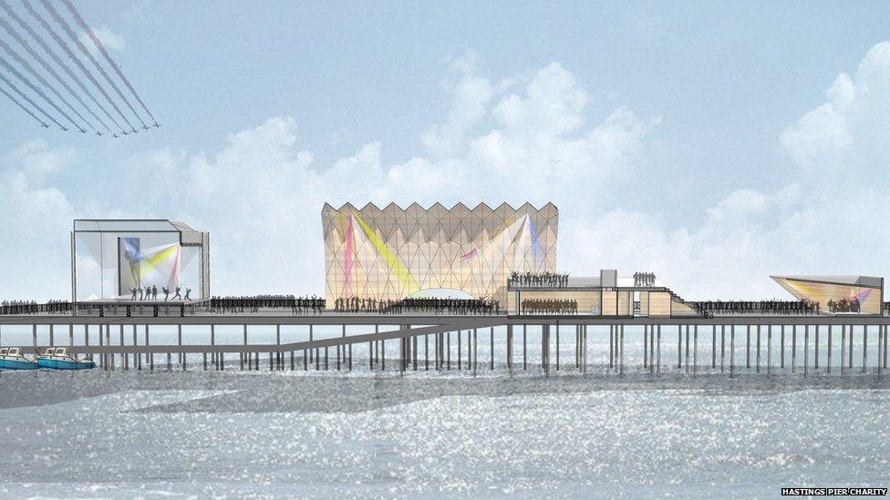 Artist impression of a restored Hastings Pier