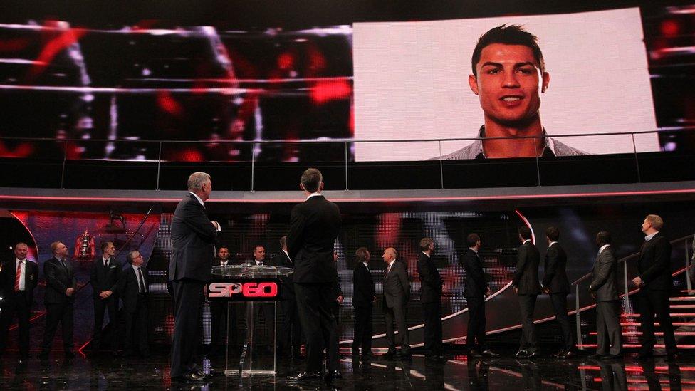 Sir Alex Ferguson, Gary Lineker and Cristiano Ronaldo