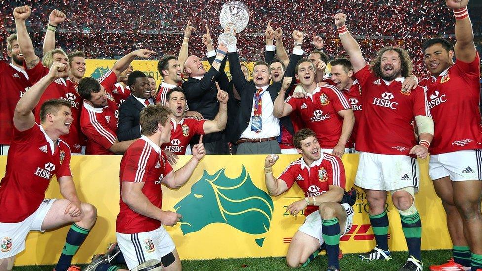 British and Irish Lions celebrate