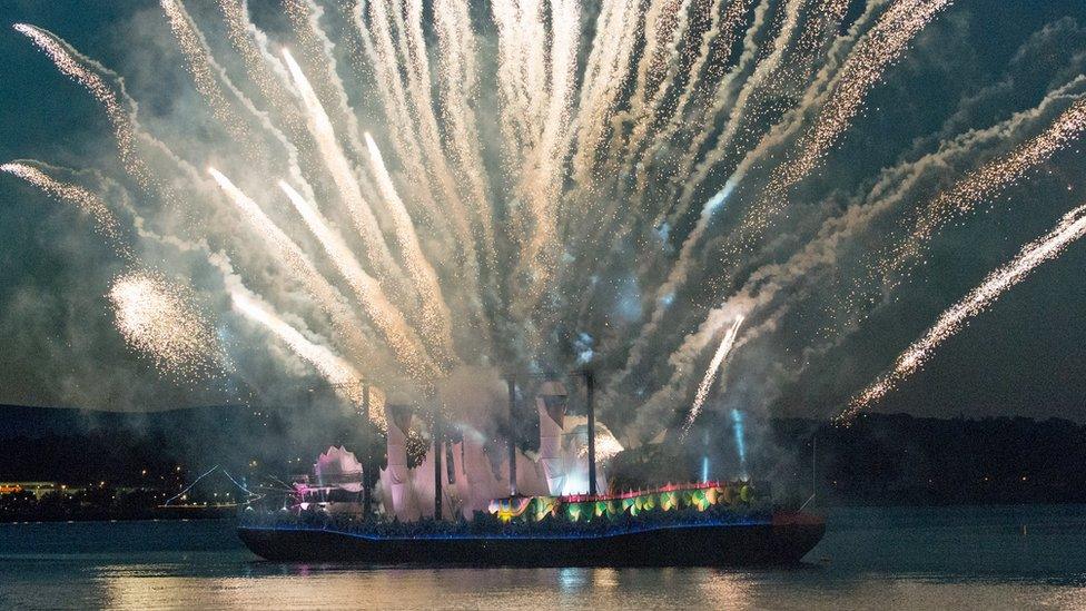 Fireworks on River Foyle.