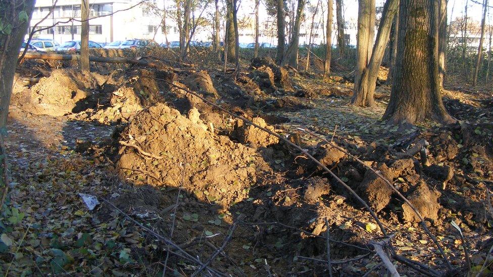 Site of a Roma camp razed by police on 4 December