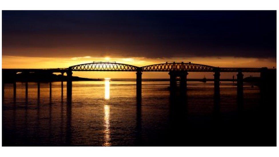 Sunset captured looking out to sea below Barmouth railway bridge by John Jones, of Penycae, Wrexham