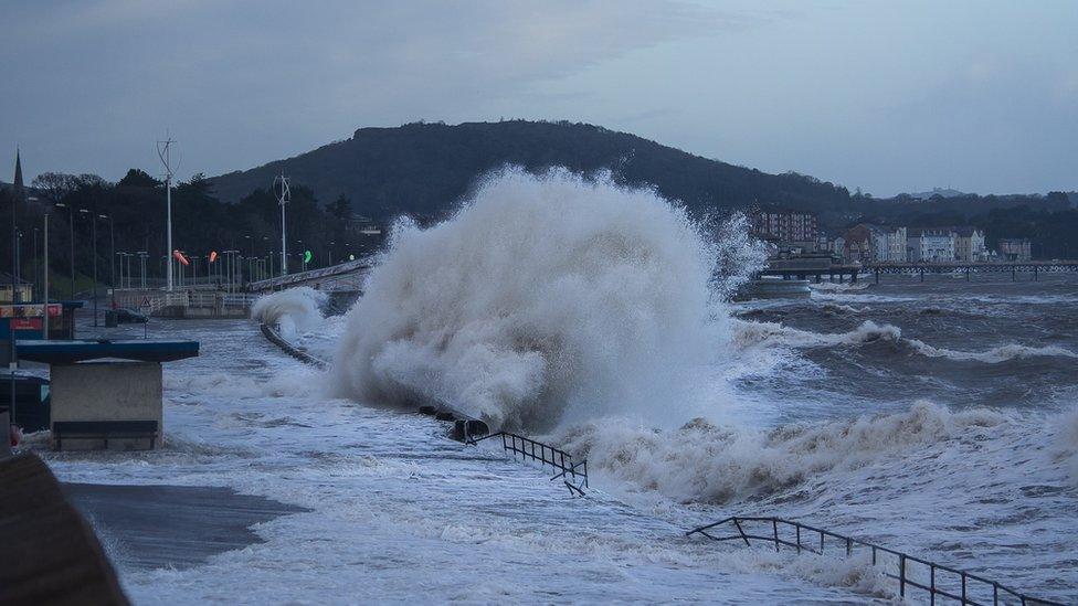 Bernd Kronmueller from Bangor took this photo of Colwyn Bay being battered in the recent storms