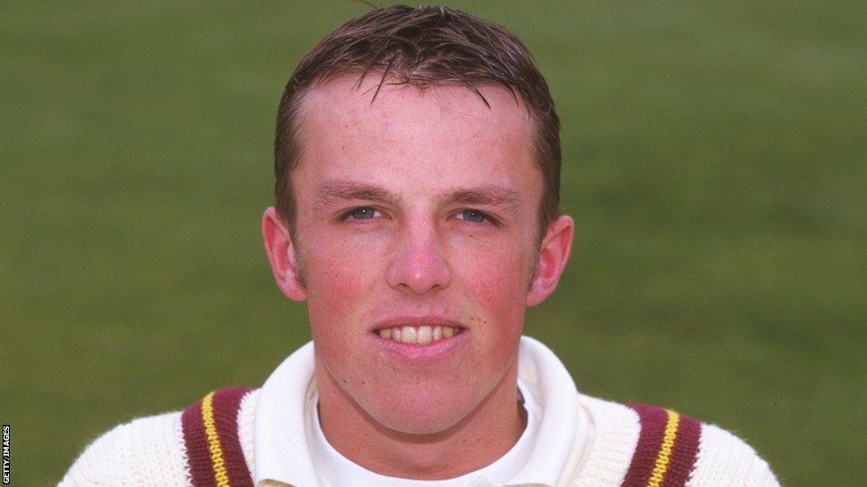 10 Apr 1998: Portrait of Graeme Swann of Northamptonshire at the County Ground in Northampton, England.