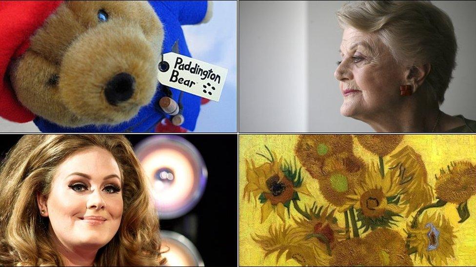 Paddington Bear, Angela Lansbury, Van Gogh's Sunflowers and Adele