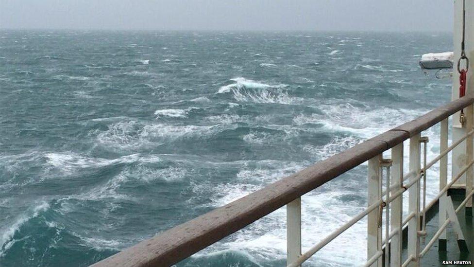 Crossing the channel on the last ferry from Poole to Cherbourg