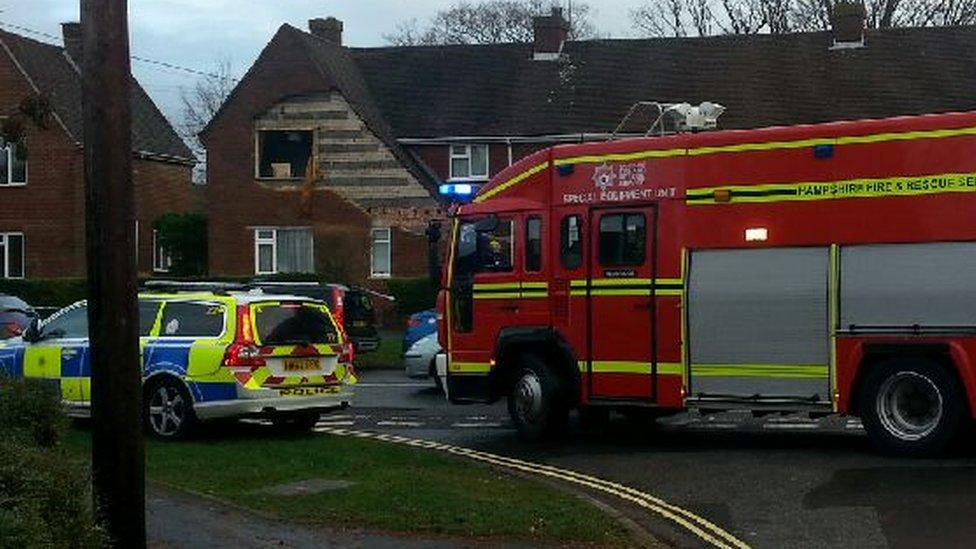 Damaged house in Oakmount Road, Chandlers Ford