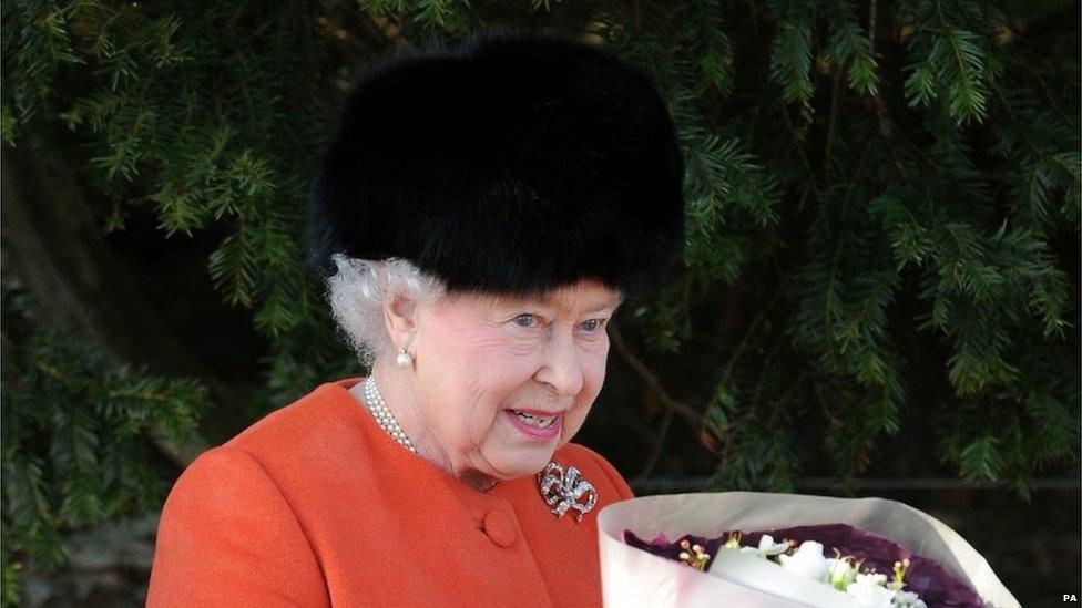 Queen Elizabeth after the traditional Christmas Day church service at St Mary Magdalene Church on the royal estate in Sandringham