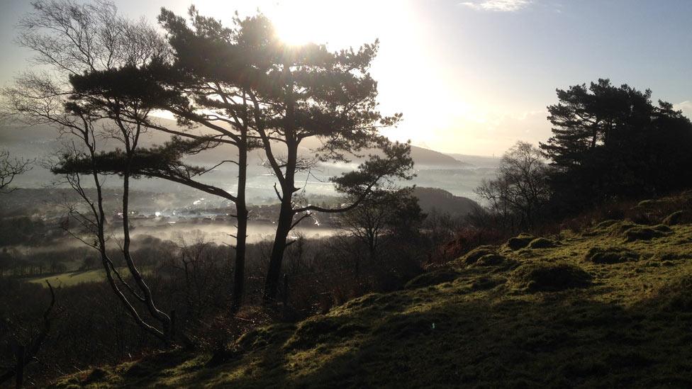 The view from Mynydd Drumau looking south east over the River Neath