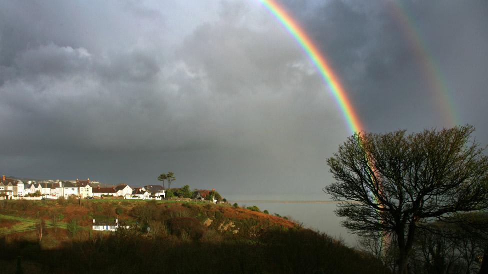 A double rainbow at Fishguard, Pembrokeshire