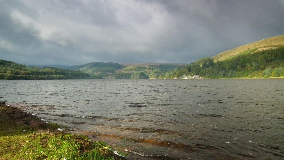 A stormy sky over Pontsticill Reservoir, Merthyr Tydfil