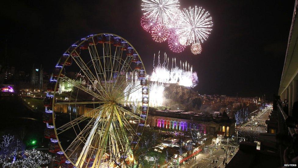 Fireworks over Edinburgh Castle