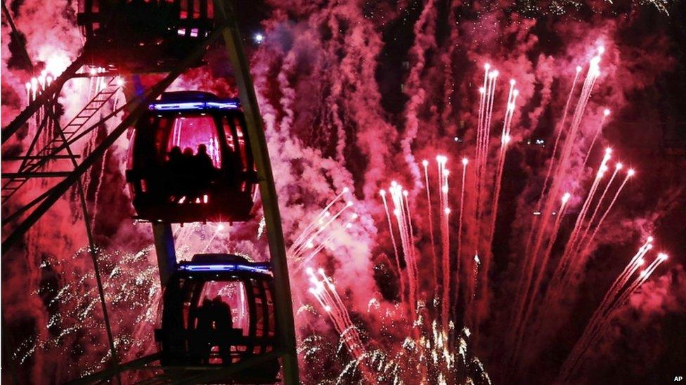 Fireworks and big wheel