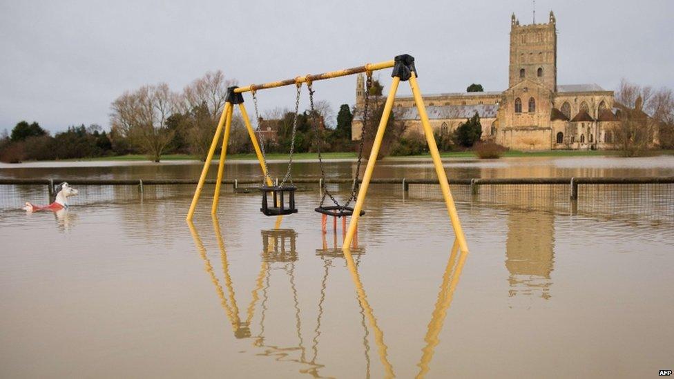 A playground under water