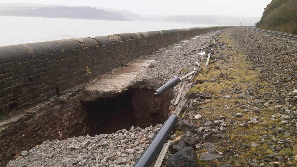 Hole along railway in Carmarthenshire