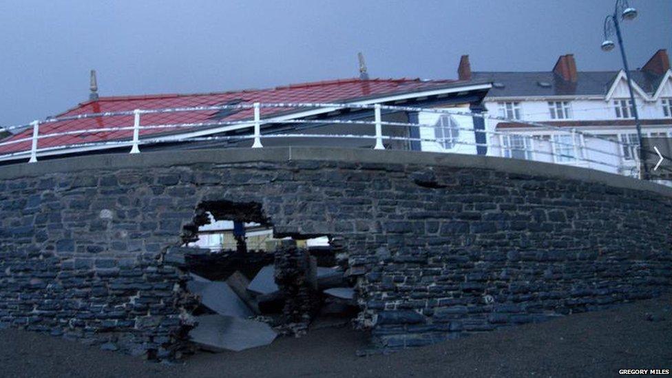 Sea wall at Aberystwyth