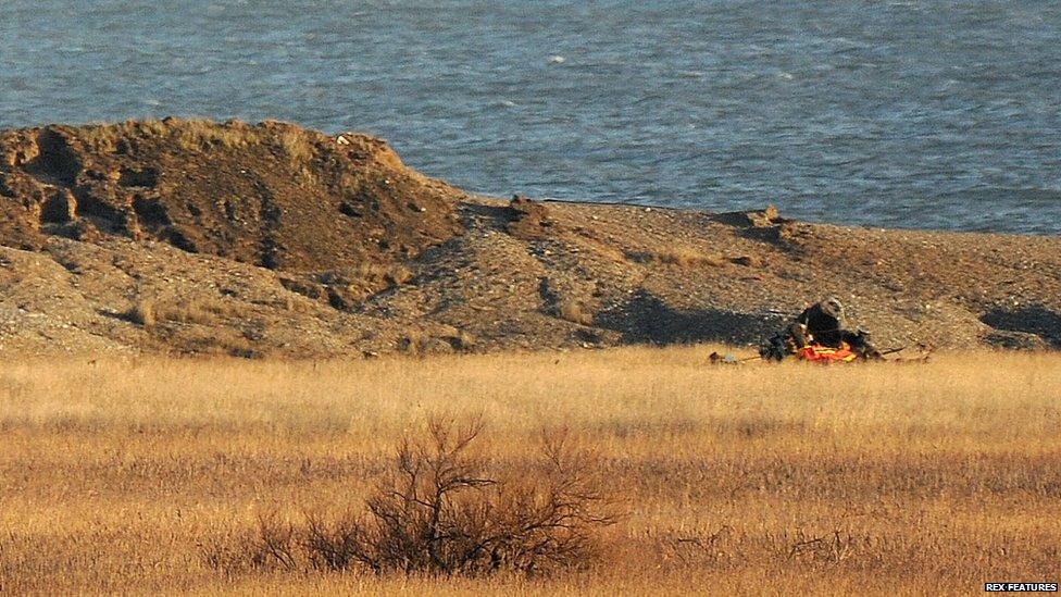 Scene of HH-60G Pave Hawk helicopter crash on Cley marshes, Norfolk