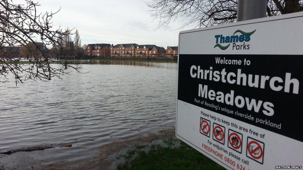 Flooding at Christchurch Meadows in January 2014