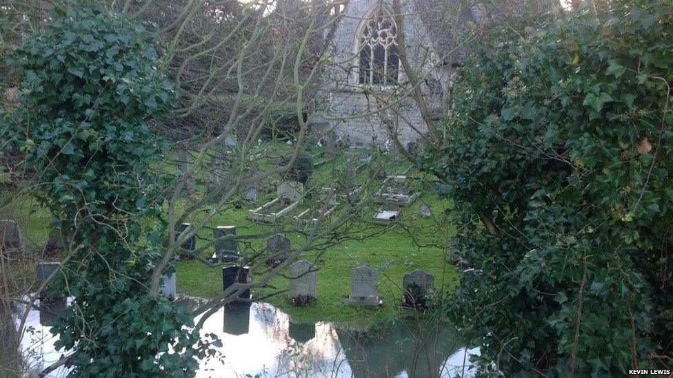 Flooded graveyard