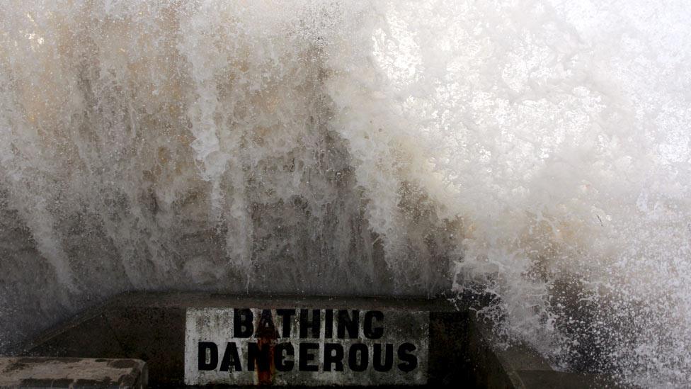 Portcawl 'bathing dangerous' sign