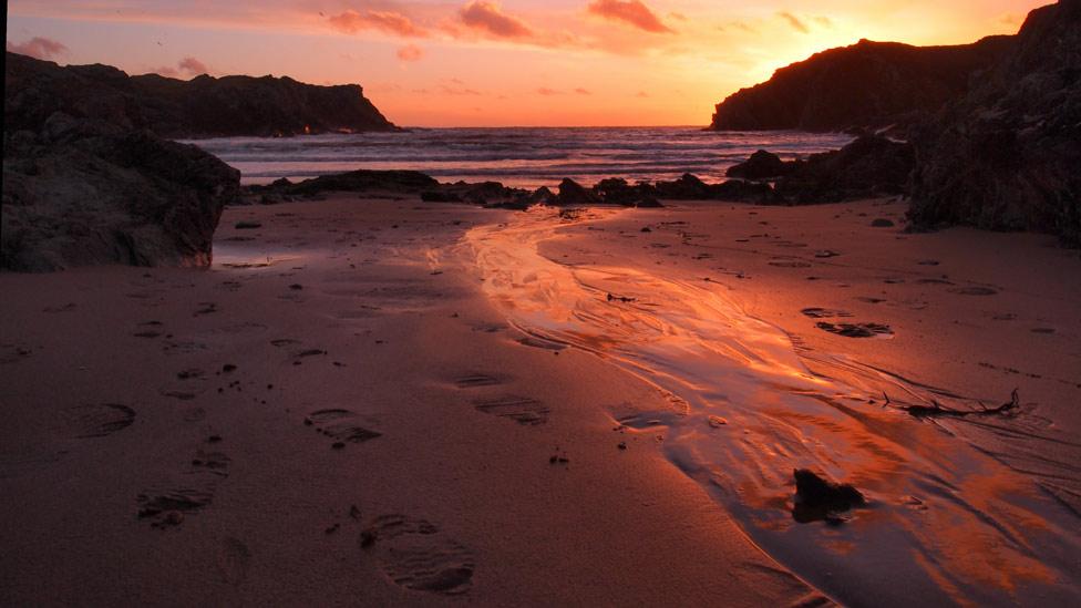 Winter sunset at Porthdafarch, near Holyhead, Anglesey