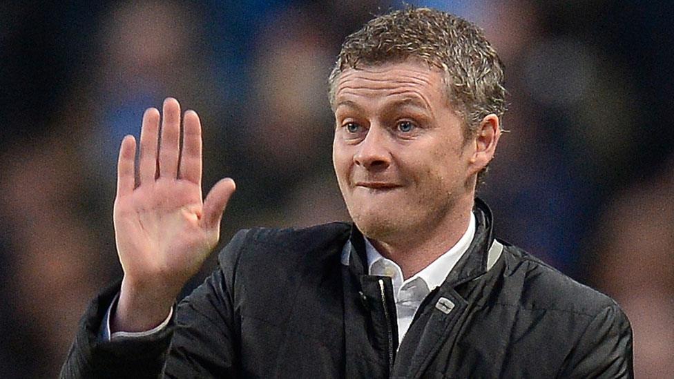 Ole Gunnar Solskjaer at the Etihad Stadium