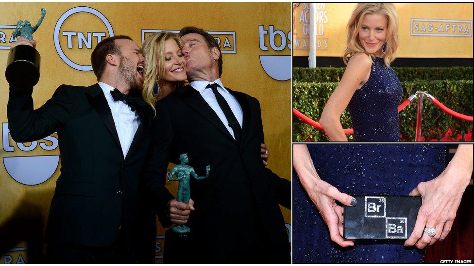 Bryan Cranston, Anna Gunn and Aaron Paul
